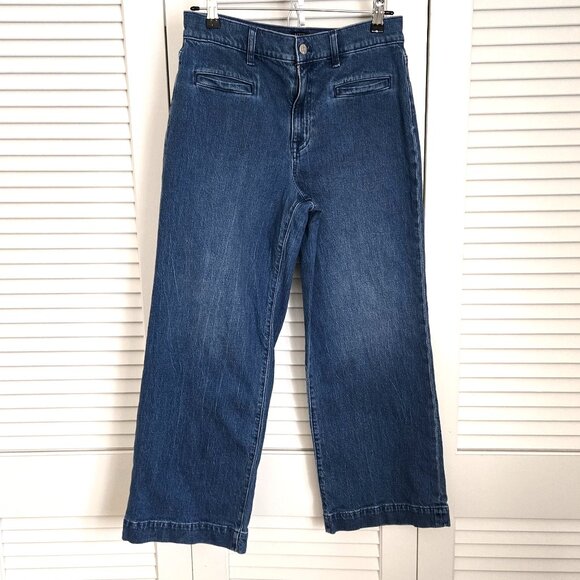 J Crew Factory Wide Leg, Cropped jeans. Size 27 - Picture 1 of 3